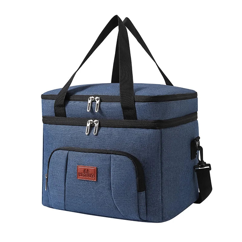 Sacs à déjeuner isothermes multifonctionnels à Double couche pour femmes et hommes, boîte à déjeuner de pique-nique de voyage de grande capacité avec bandoulière