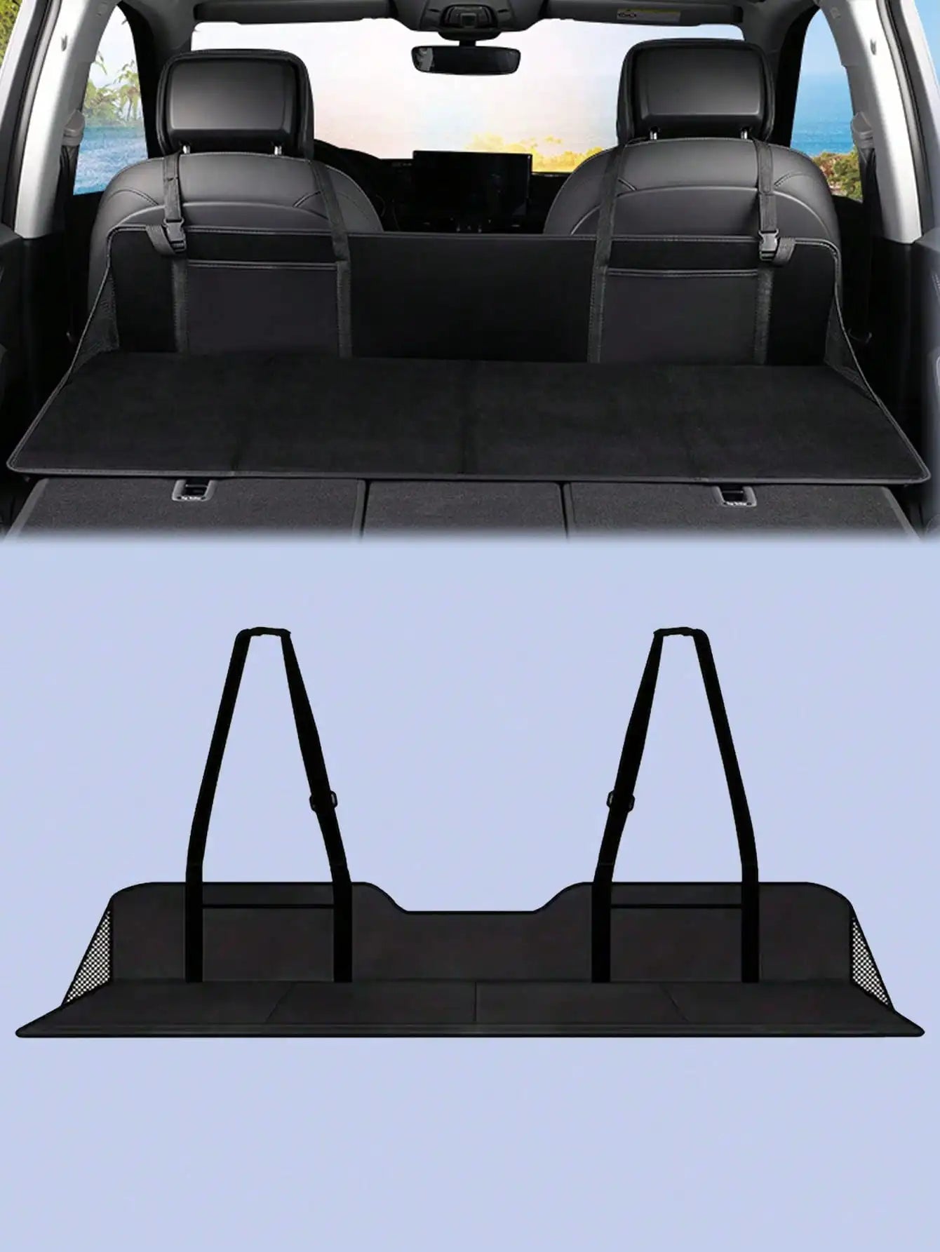 1 extension de lit de voiture – Idéal pour le camping, les voyages sur route et les voyages de nuit, matelas d'extension pliant.