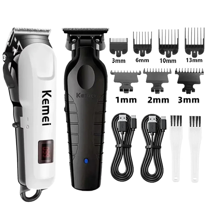 Tondeuse à cheveux sans fil rechargeable — tondeuse barbe électrique puissante, hommes