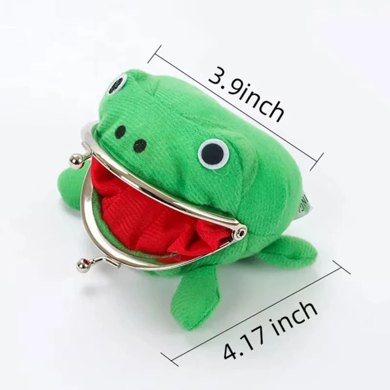 Cute Anime Frog Purse Kiss Lock Funny Plush Frog Shape Role Play Handbag for Women Bag Accessories