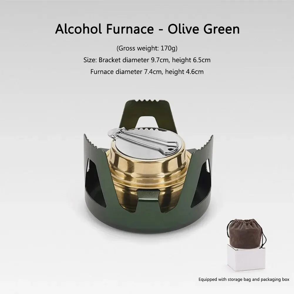 Mini poêle à alcool Portable, brûleur à puissance de feu réglable, poêle à essence, support en alliage d'aluminium, poêles de Camping en laiton ultralégers