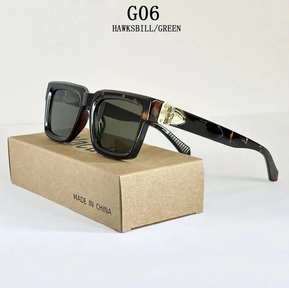 Gafas de sol cuadradas millonarias para hombres y mujeres, gafas de sol de lujo vintage, gafas de sol de moda, 2025