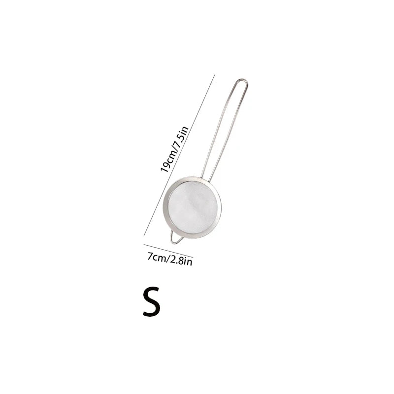 Passoire à mailles fines en acier inoxydable, avec poignée et crochet robustes, tamis pour jus de lait de soja, outils de cuisine 3 pièces