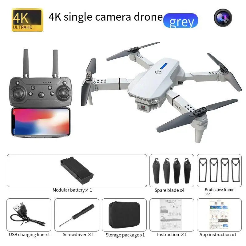 New E88 Foldable Drone 4K Dual Camera High Definition Aerial Photography Quadcopter Remote Control Aircraft