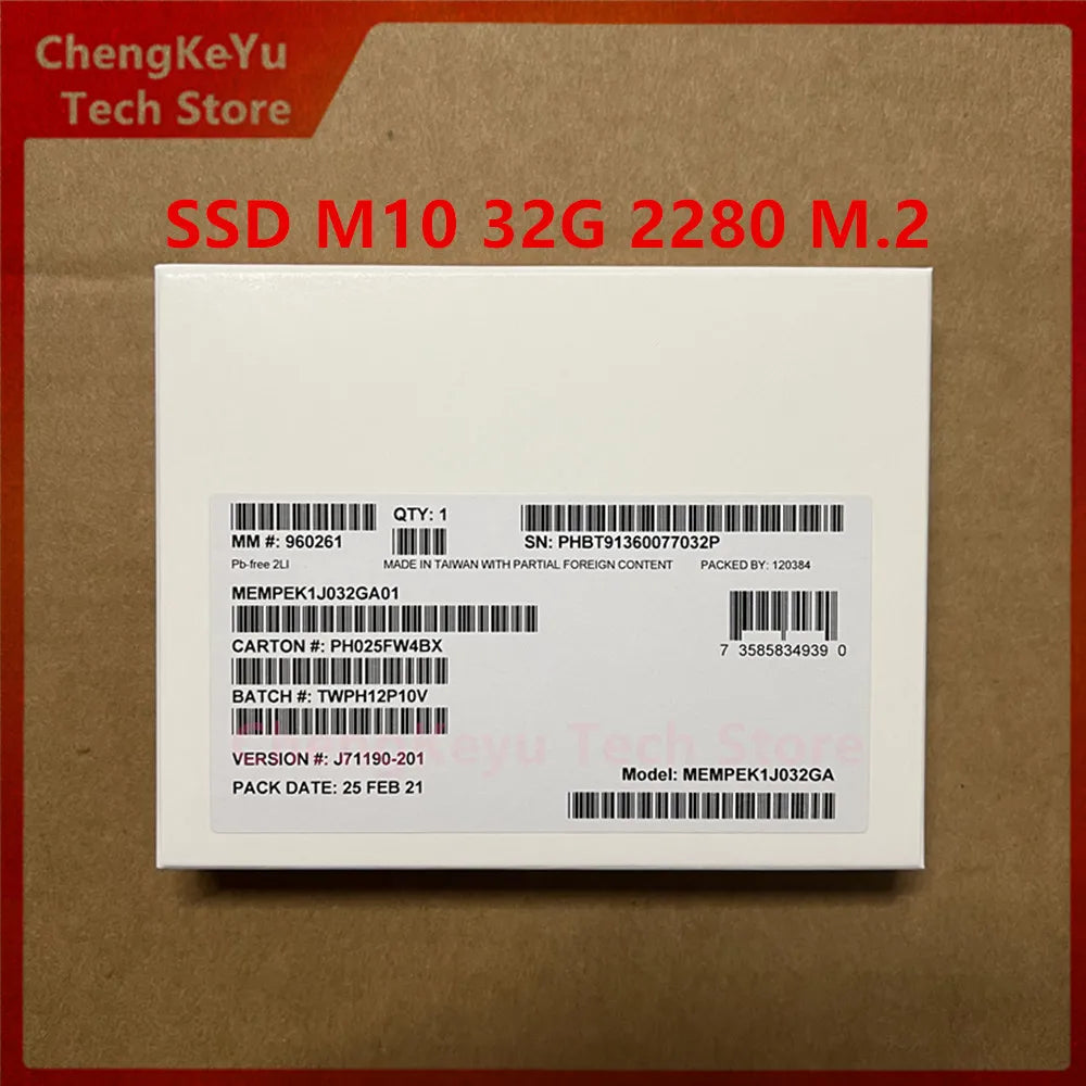 SSD M.2 PCIe 3.0 de deuxième génération M10 16G 32G 2280, original pour l'accélération de la mémoire Intel Optane, cache nvme neuf