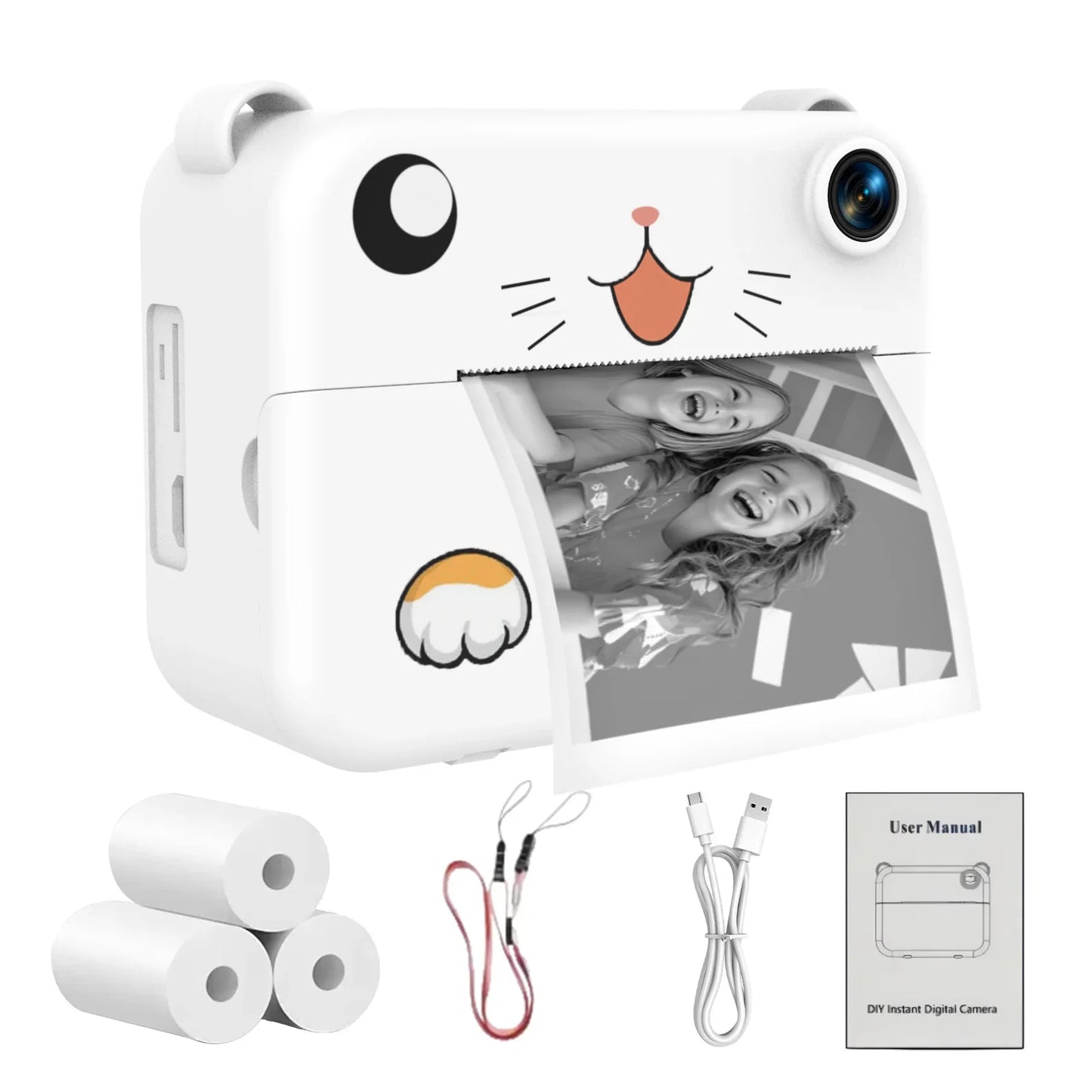 Digital Camera for Kids, Instant Print Camera, HD Video Recorder, Mini Thermal Printer, Best Birthday and Holiday Gifts, 1080p