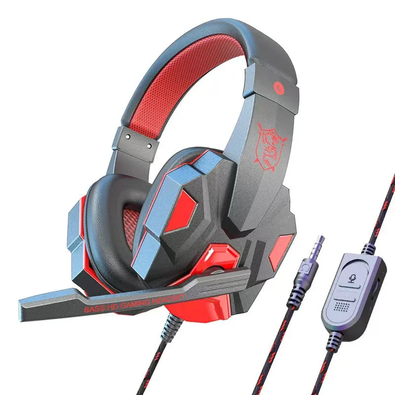 Casque gaming RGB avec microphone — filaire, léger, supra-auriculaire, PC, consoles