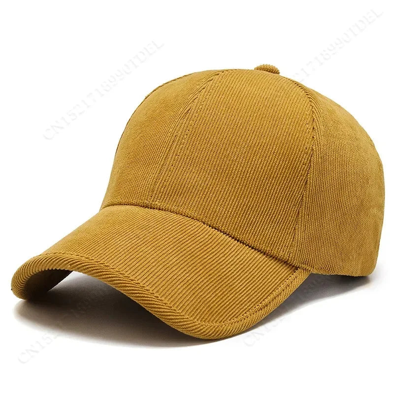 ChimArmyGreen-Winter Baseball Caps for Men and Women, Luxury Corduroy Cap, Hip Hop Snapback, Trucker Hats