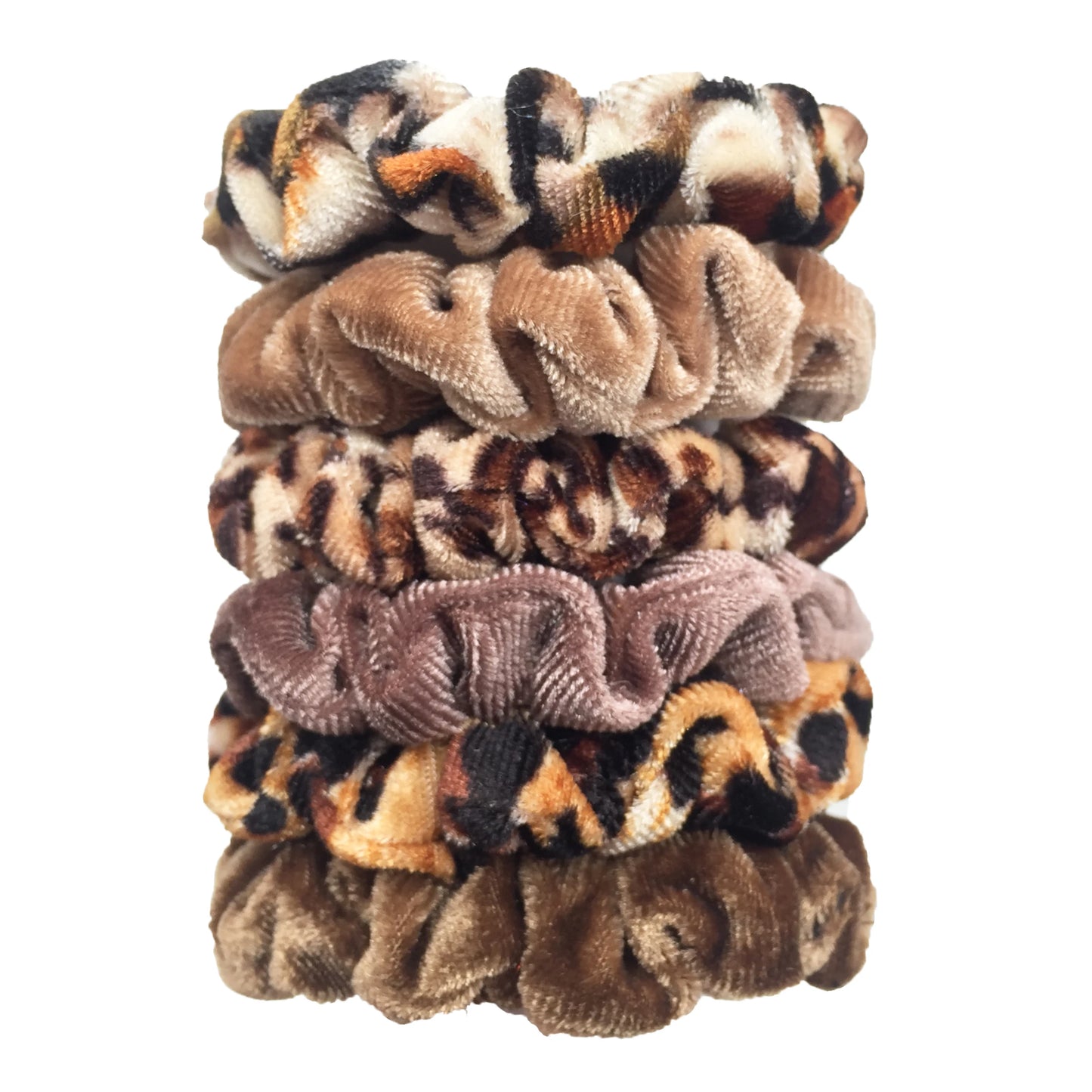 Chouchous en velours pour femmes motif léopard — élastique, bandeau cheveux, queue de cheval, 24/50/6 pièces