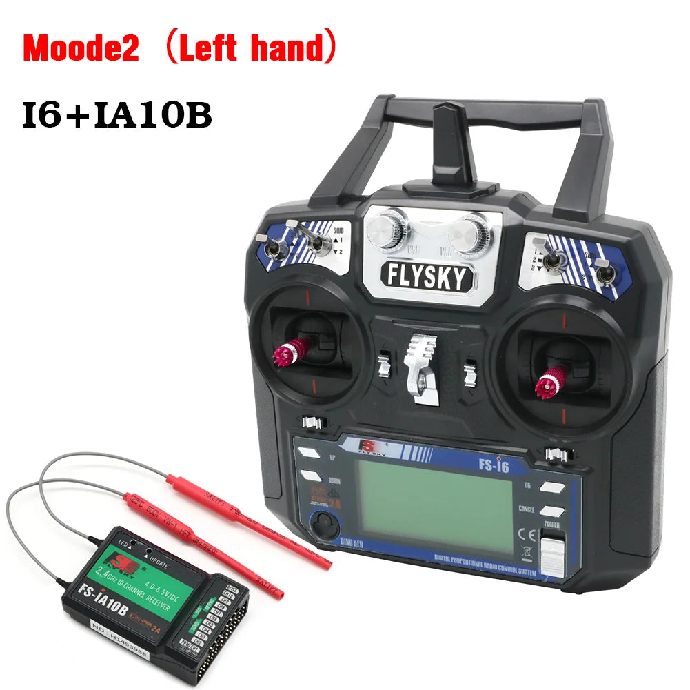 FLYSKY FS-i6 I6 2.4G 6CH Transmitter Radio Remote Control with iA6 iA6B X6B A8S R6B iA10B FS2A Receiver for RC Drone Airplane