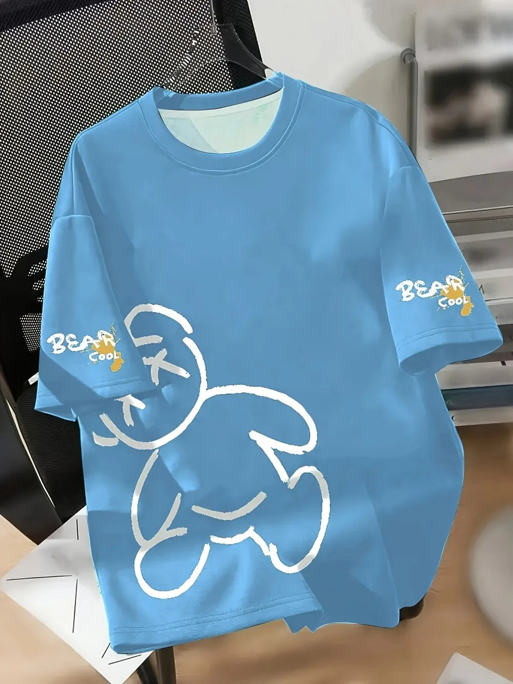 T-Shirt Ours Dessin Animé Homme — Respirant Cadeau Quotidien & Week-End