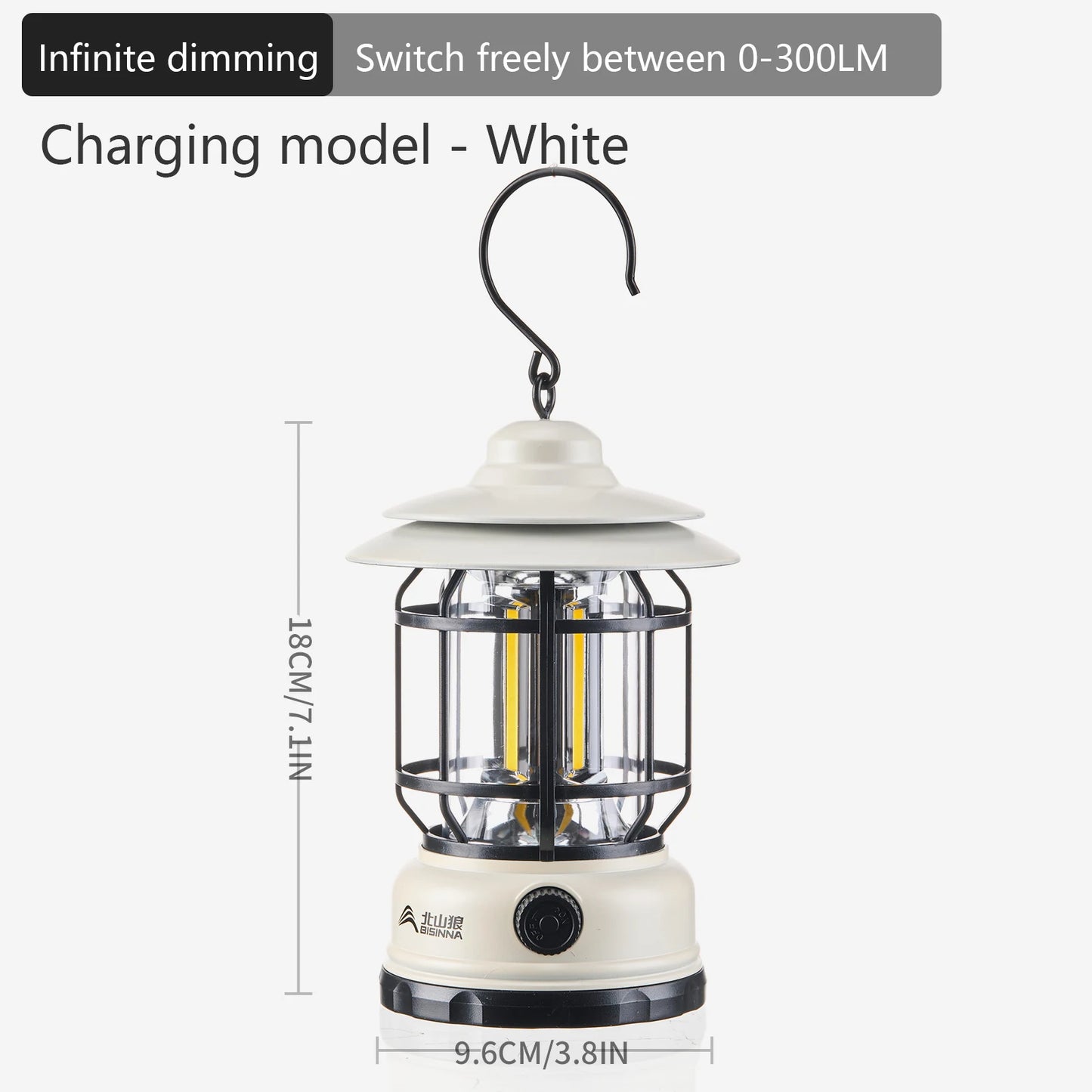 BISINNA Camping lumières longue Endurance tente extérieure lumières Rechargeable/batterie étanche Camping lumières rétro atmosphère lumières