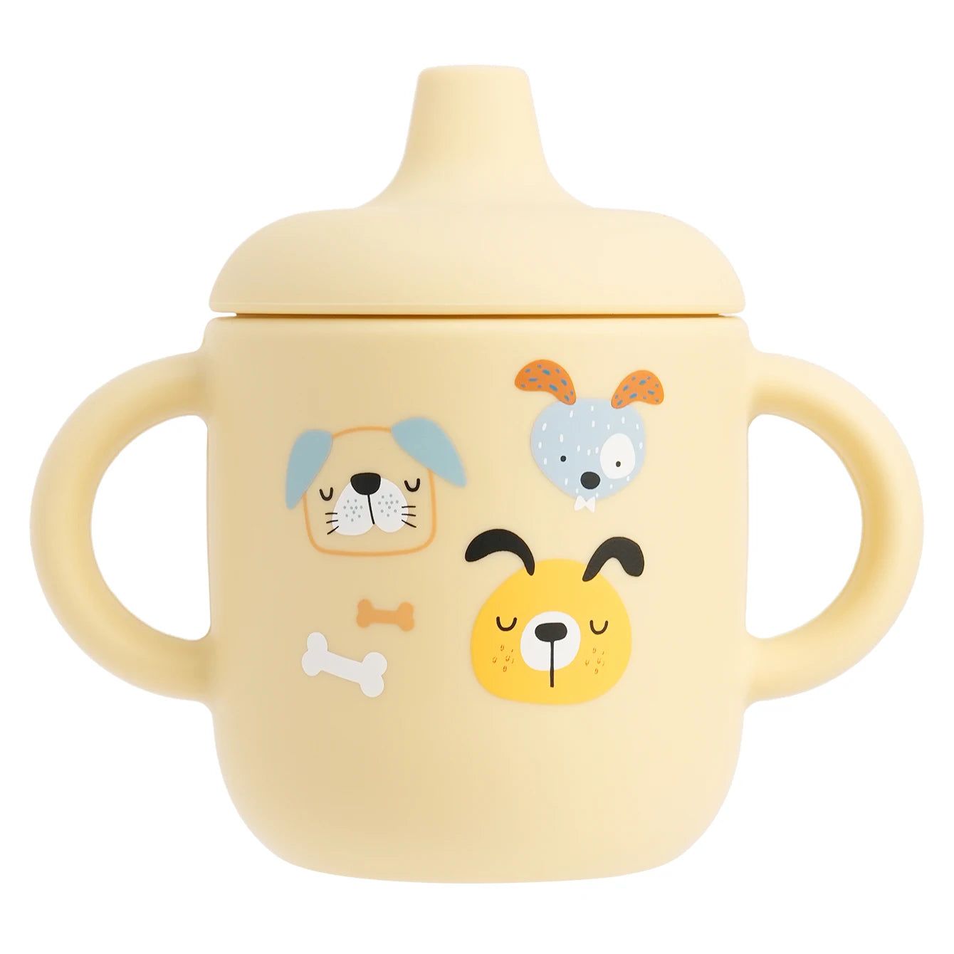 Tasse d'alimentation en Silicone pour bébé, 1 pièce, dessin animé, sans BPA, anti-fuite, tasse d'entraînement avec poignée, pour voyage, lavable au lave-vaisselle, articles pour bébé