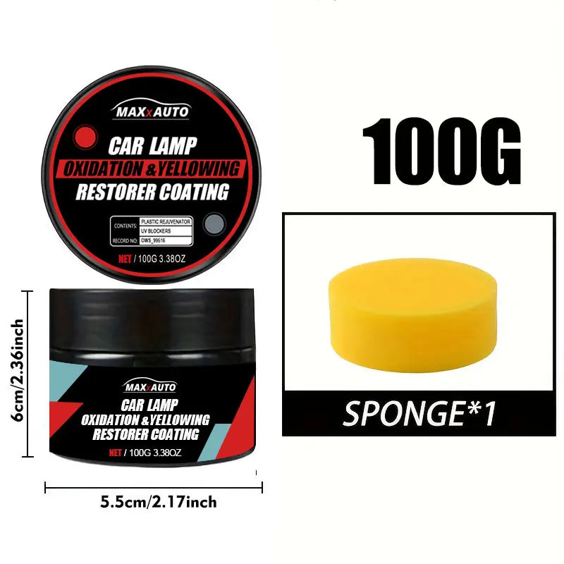 Kit de pulido para restauración de faros de coche, eliminador de arañazos y pasta reparadora de limpieza de oxidación para montaje de faros