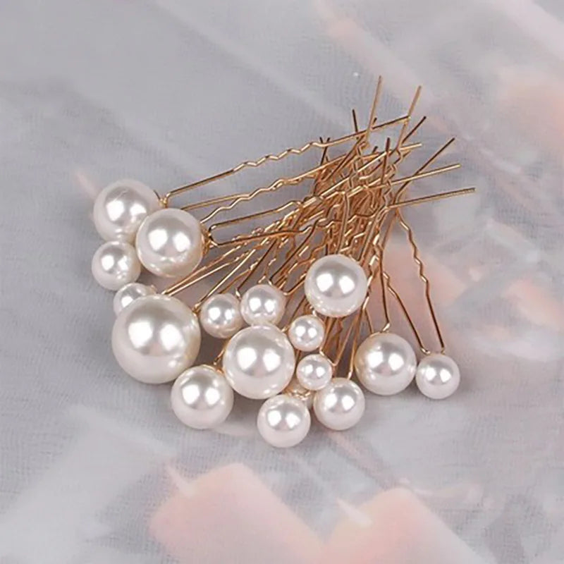 Élégantes épingles à cheveux en perles multi-tailles, bijoux de cheveux de mariée faits à la main, pinces à cheveux de soirée pour femmes et filles, accessoires pour cheveux