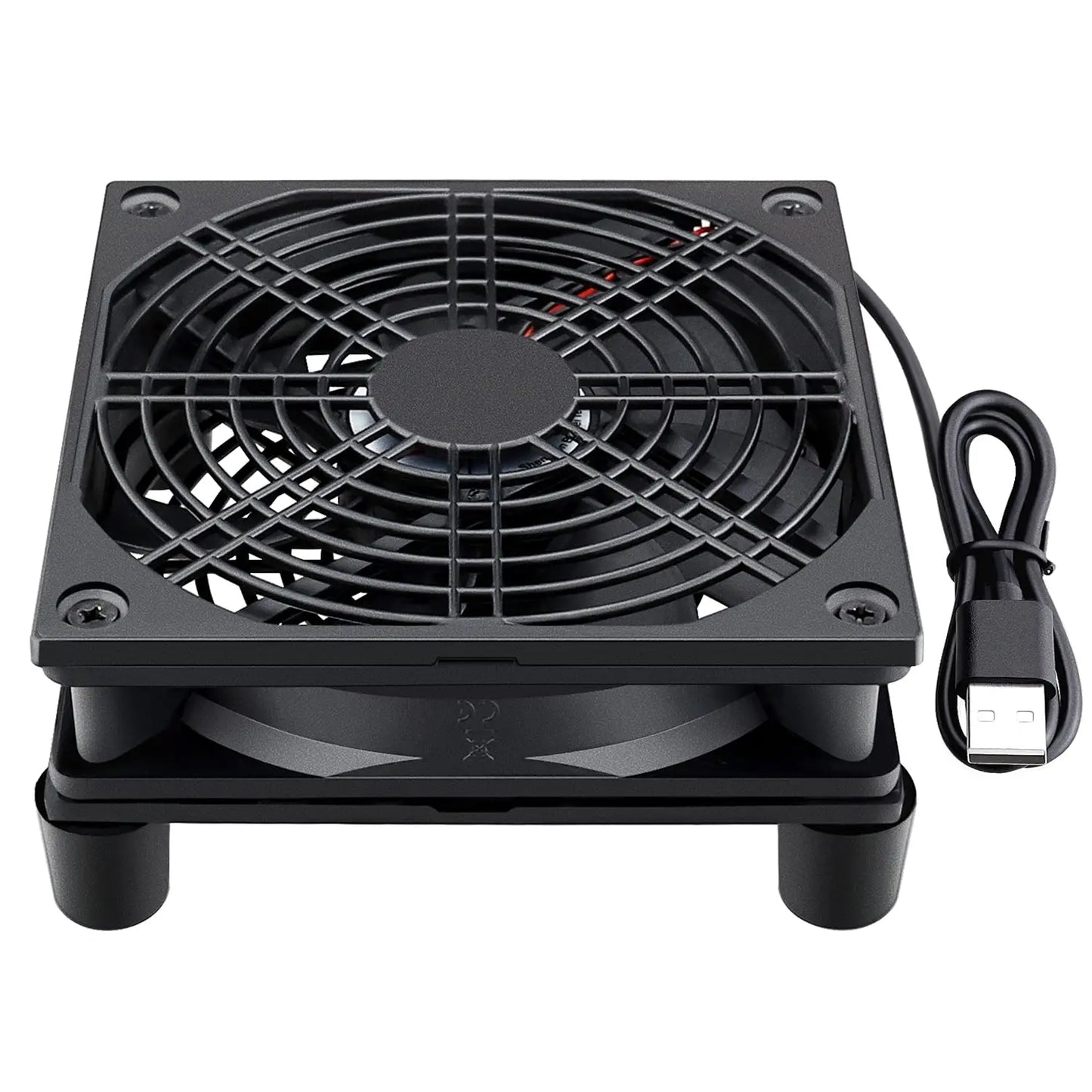 Ventilateur de boîtier d'ordinateur alimenté par USB 120mm 5V, refroidisseur de châssis silencieux pour routeur TV chat, vis de refroidissement, filet de protection 12cm