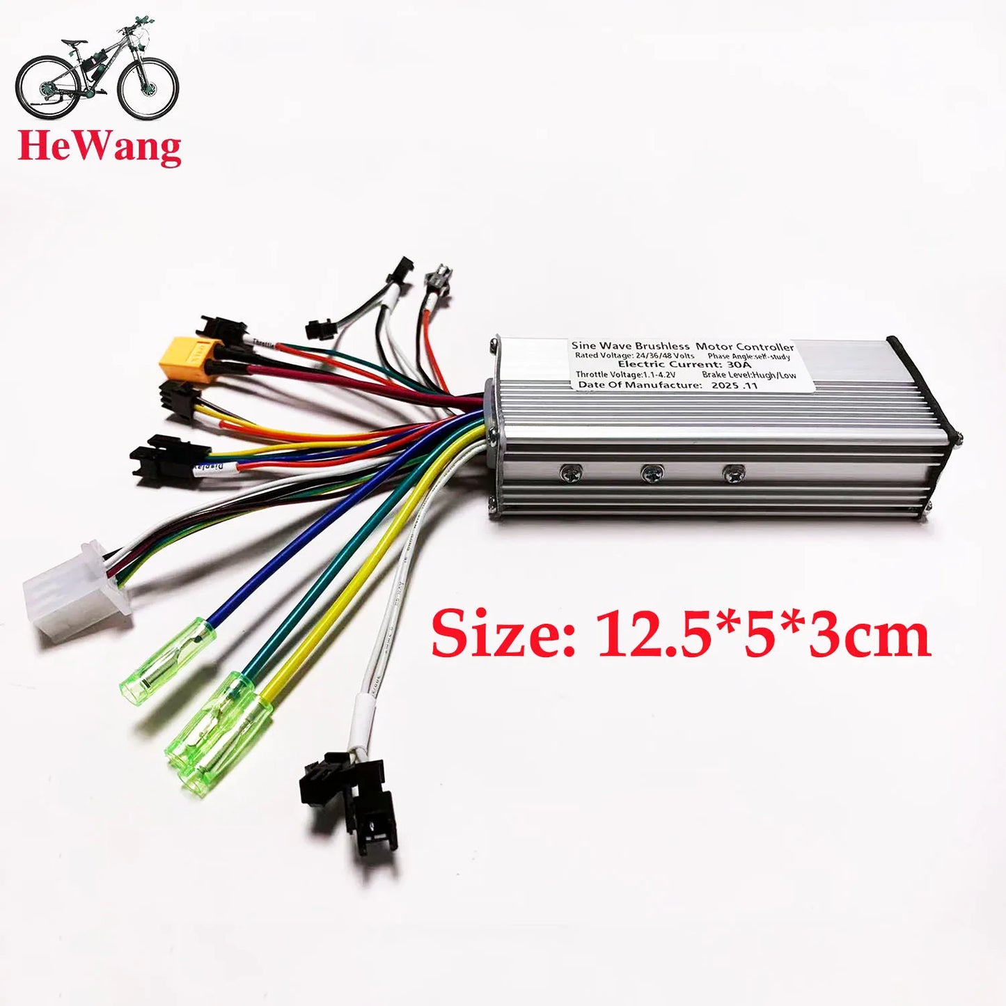 24V/36V/48V Sine Wave Brushless Motor Controller, 3-Mode, 500W 750W 1000W 30A for S866 V889 S966 No. 2 Protocol LCD Display for Electric Bikes