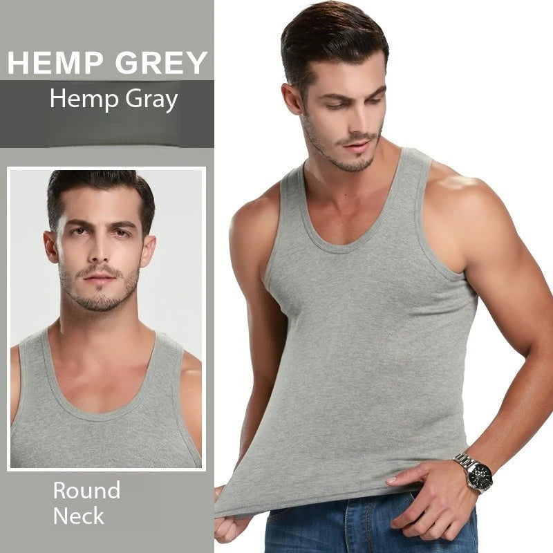 1 Pack de débardeurs en coton pour hommes, quatre saisons, style simple, pour adolescents, sport, fitness, t-shirt décontracté sans manches pour hommes d'âge moyen