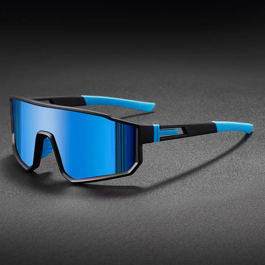 Lunettes de cyclisme surdimensionnées pour hommes, vélo, coupe-vent, revêtement coloré, lunettes de soleil pour Sports de plein air, moto