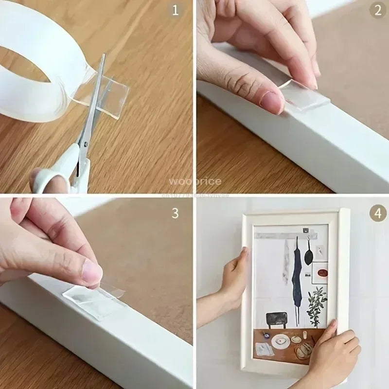 Nano Double-Sided Adhesive Tape, Extra Strong Decorative Tape, Thick, Transparent, Waterproof, Glue, Useful Things for Home