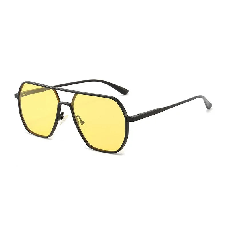 Lunettes de Soleil Dégradées pour Homme, Grande Monture, Pilote, Design, Anti-ZE, Zones Me UV400