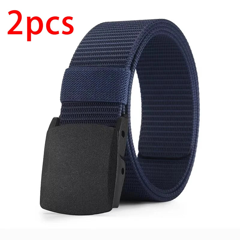 Casual Canvas Belt for Men and Women, Non-Metallic Nylon Training Belt with Trousers, Sports, Outdoor, Jeans