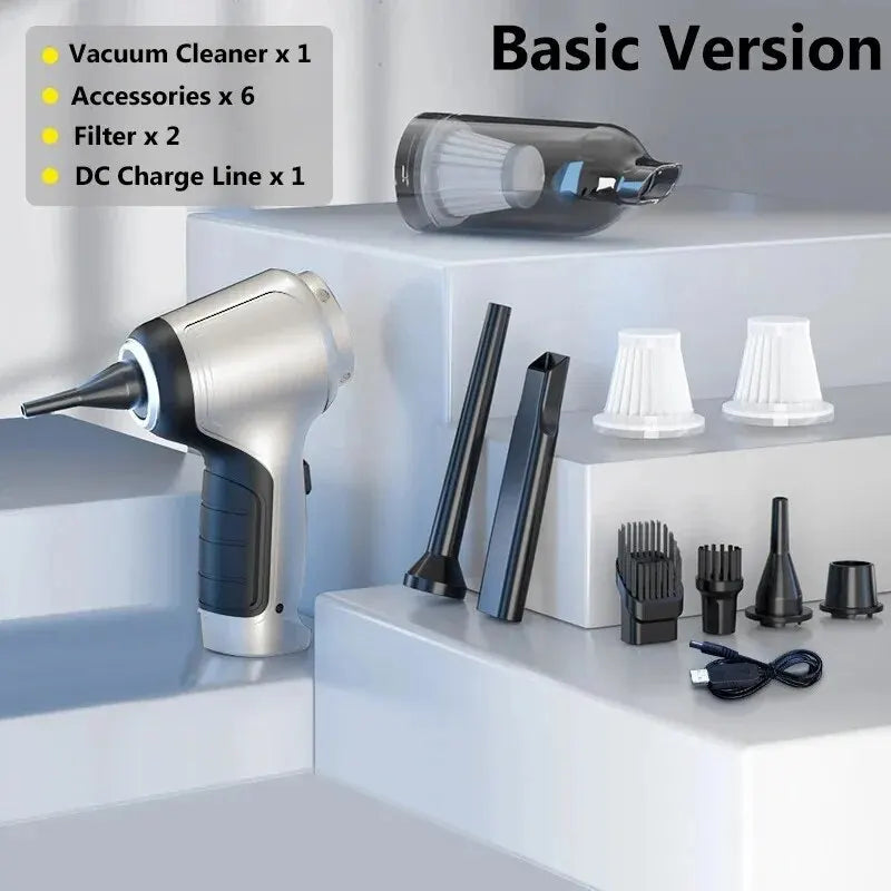 Powerful Cordless Car Vacuum Cleaner Cordless Vacuum Suction Automatic Handheld Vacuum Cleaner Home & Car Dual Use Mini Vacuum Cleaner Device