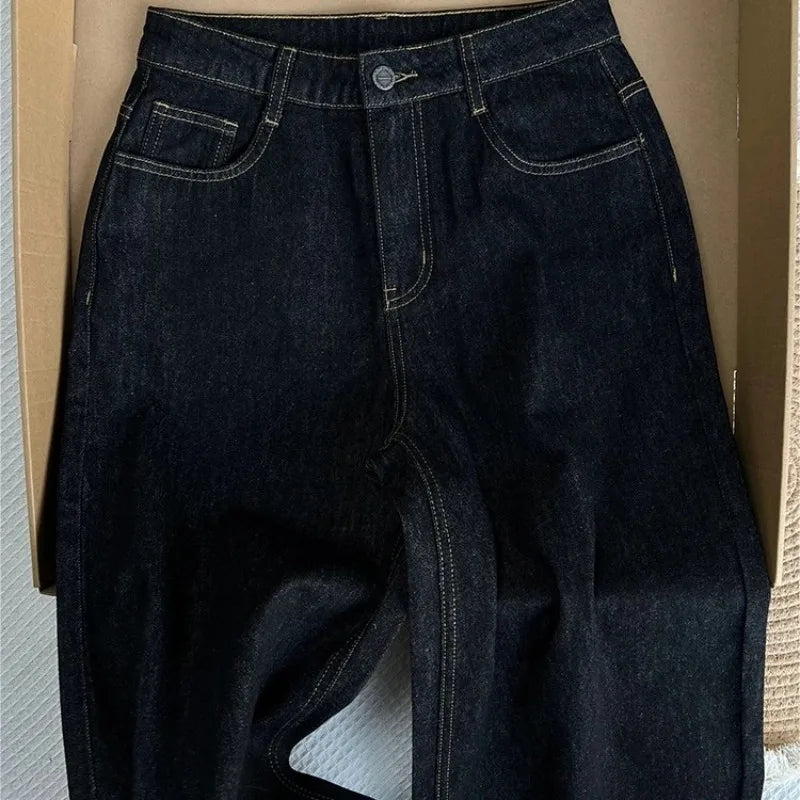 Jean Femme Y2K Taille Haute — Vintage Droit Jambes Larges Streetwear 2025