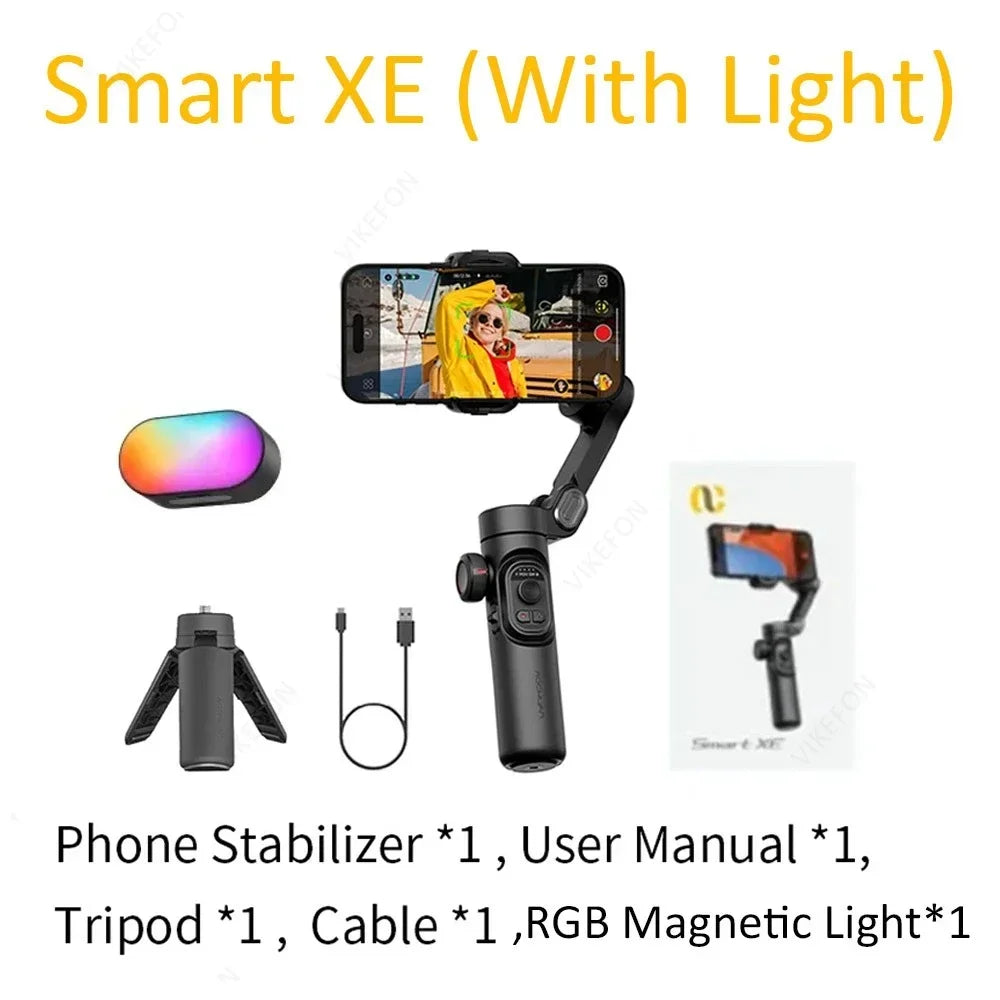 Stabilisateur Cardan Smartphone 3 Axes Pliable — Roue Mise au Point Vlog