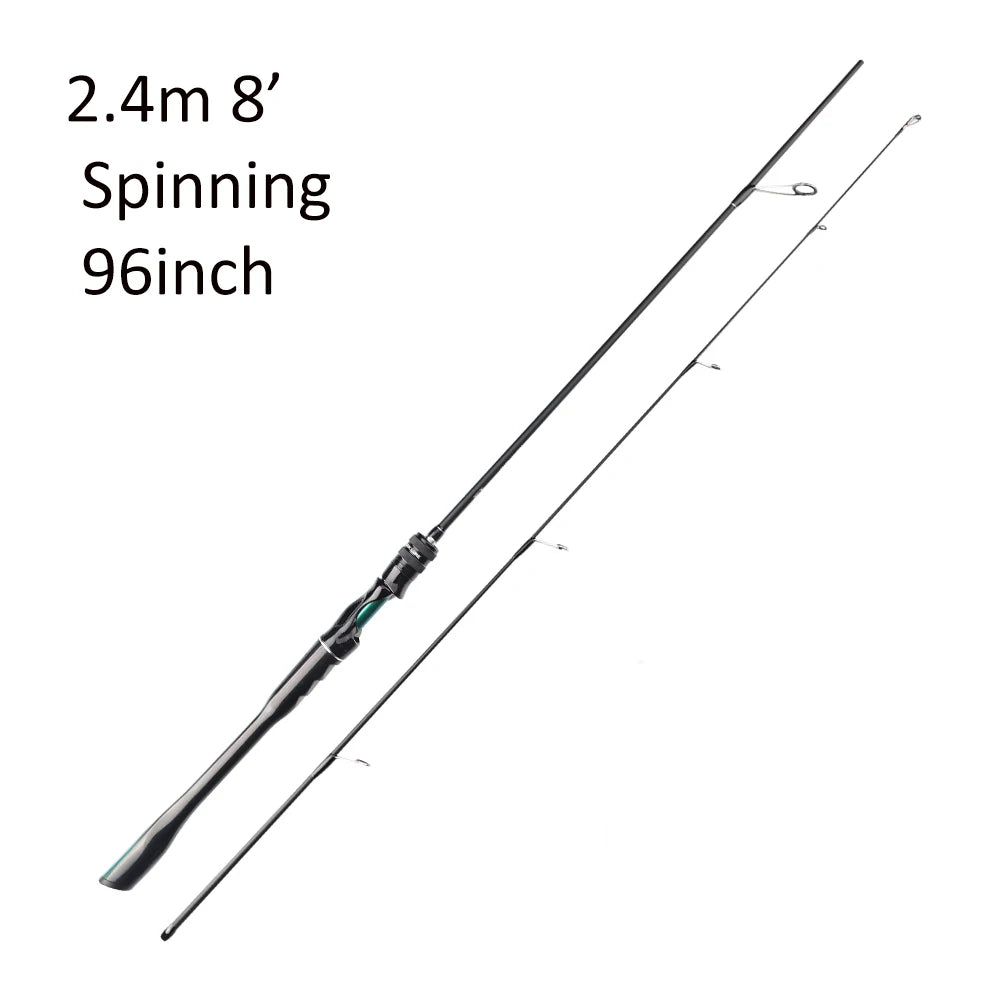 FISHINGFANS ORCA lumière moyenne ML puissance haute teneur en carbone mer eau douce basse conique arrondi côtelé tige de pêche en croisement