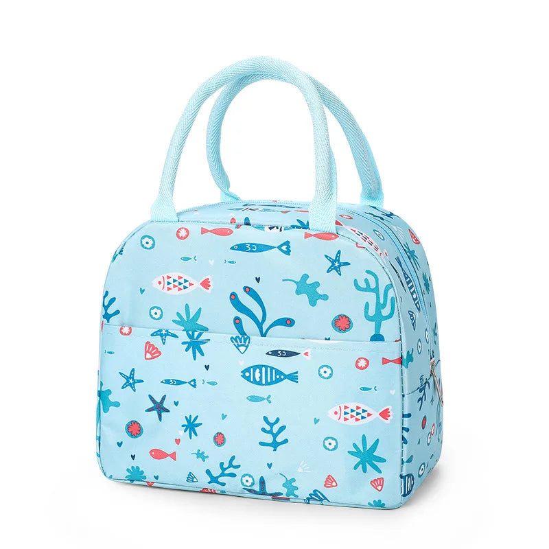 Sac à lunch en toile isotherme portable pour femmes et enfants, motif fonctionnel, glacière, nourriture thermique, sacs de pique-nique