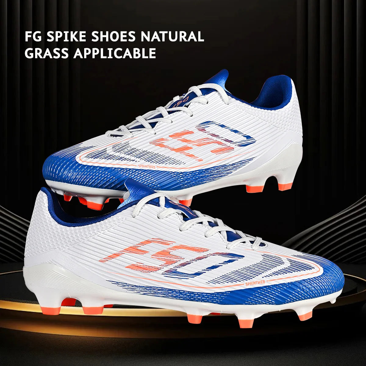 Chaussures de Football Adulte AG/FG Crampons TPU — Tige PU Texturée, Terrain Herbe EU 35–46