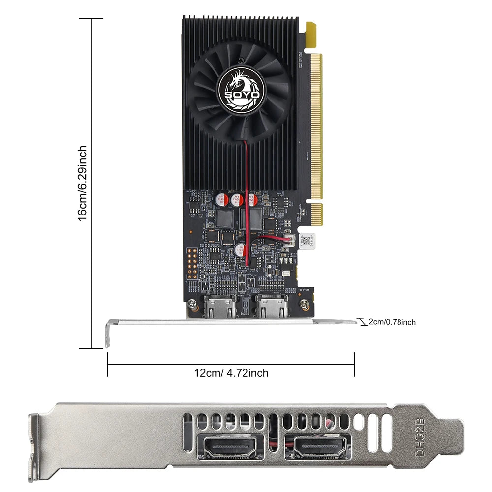 SOYO – carte graphique AMD Radeon R7 350, 4 go, mémoire DDR5, 128 bits, compatible HDMI, VGA, DVI, pour composants d'ordinateur de bureau