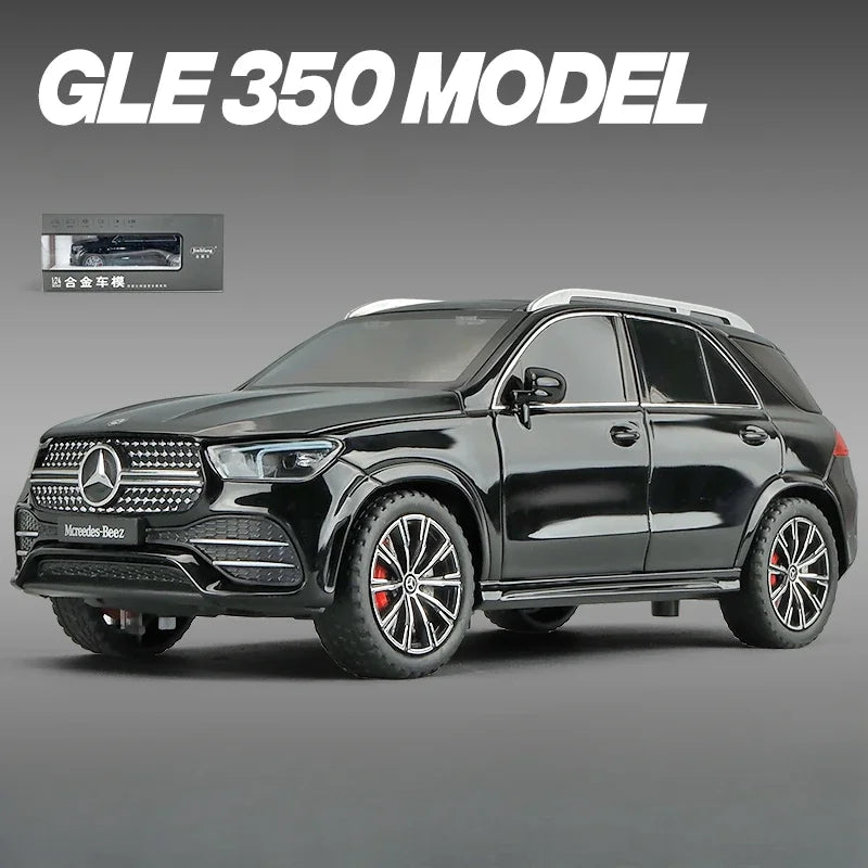 Modelo de vehículo todoterreno Benz GLE350 de metal fundido a presión para niños, juguetes de coche de simulación, colección, 1:24, inventario, luz y sonido, regalo