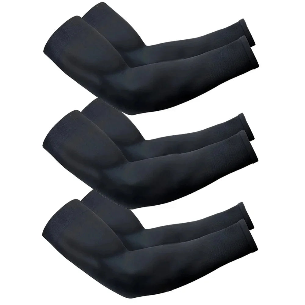 3 Pairs UV Sun Protection Arm Sleeves – Breathable Protection, Suitable for Driving, Sports, Hiking, and Outdoor Summer Activities