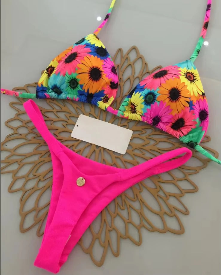Nouveau Bikini femmes maillot de bain plage vacances maillots de bain imprimé léopard Sexy Bikini ensemble maillots de bain maillot de bain string maillot de bain Biquinis