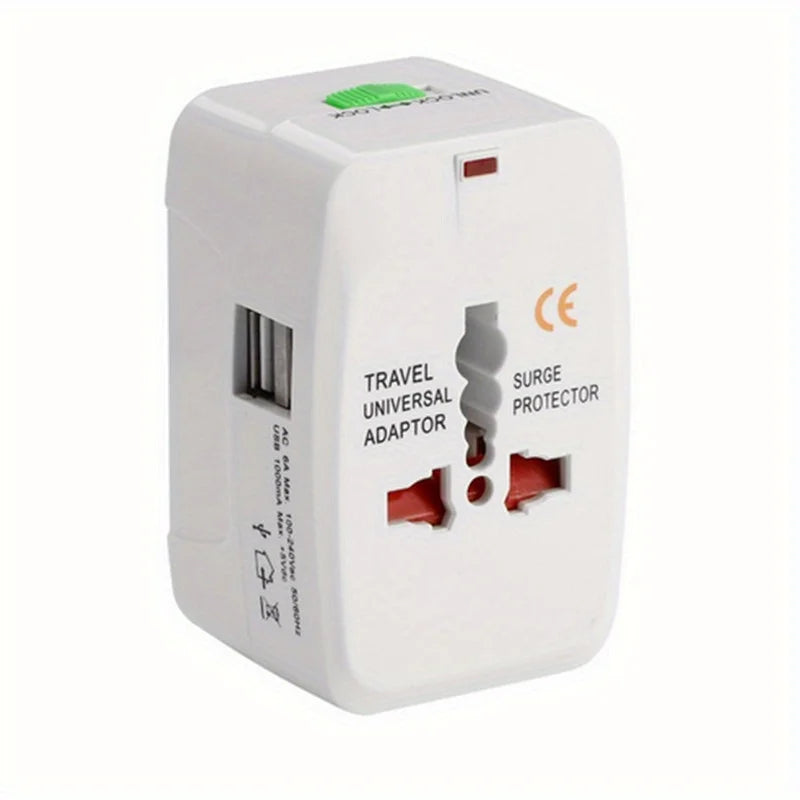 Universal Travel Adapter, Compact International Power Adapter for US, EU, UK, AU, and India Outlets