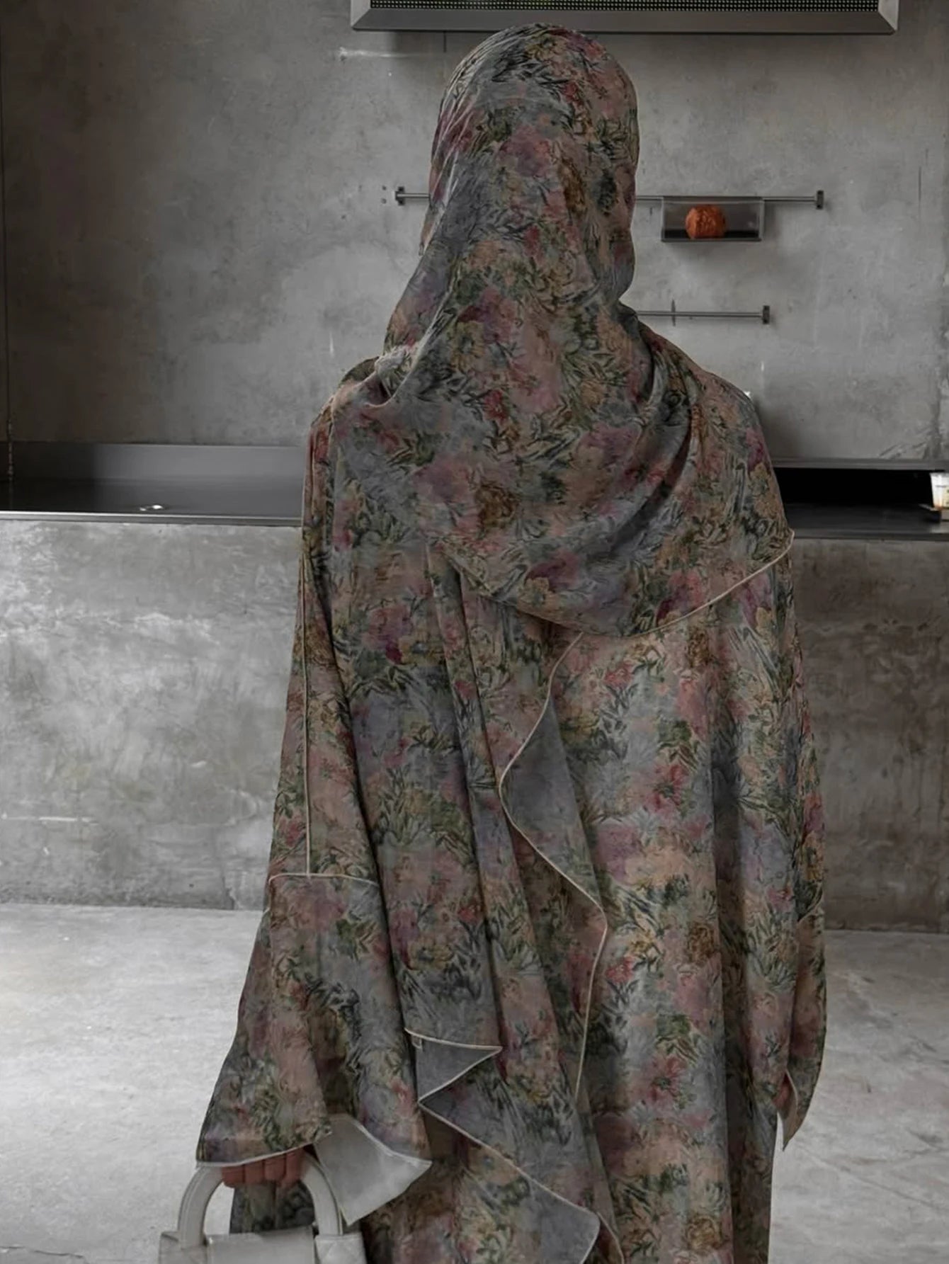 Cardigan traditionnel arabe élégant du moyen-orient, Robe Abaya à manches longues et imprimé Floral avec foulard