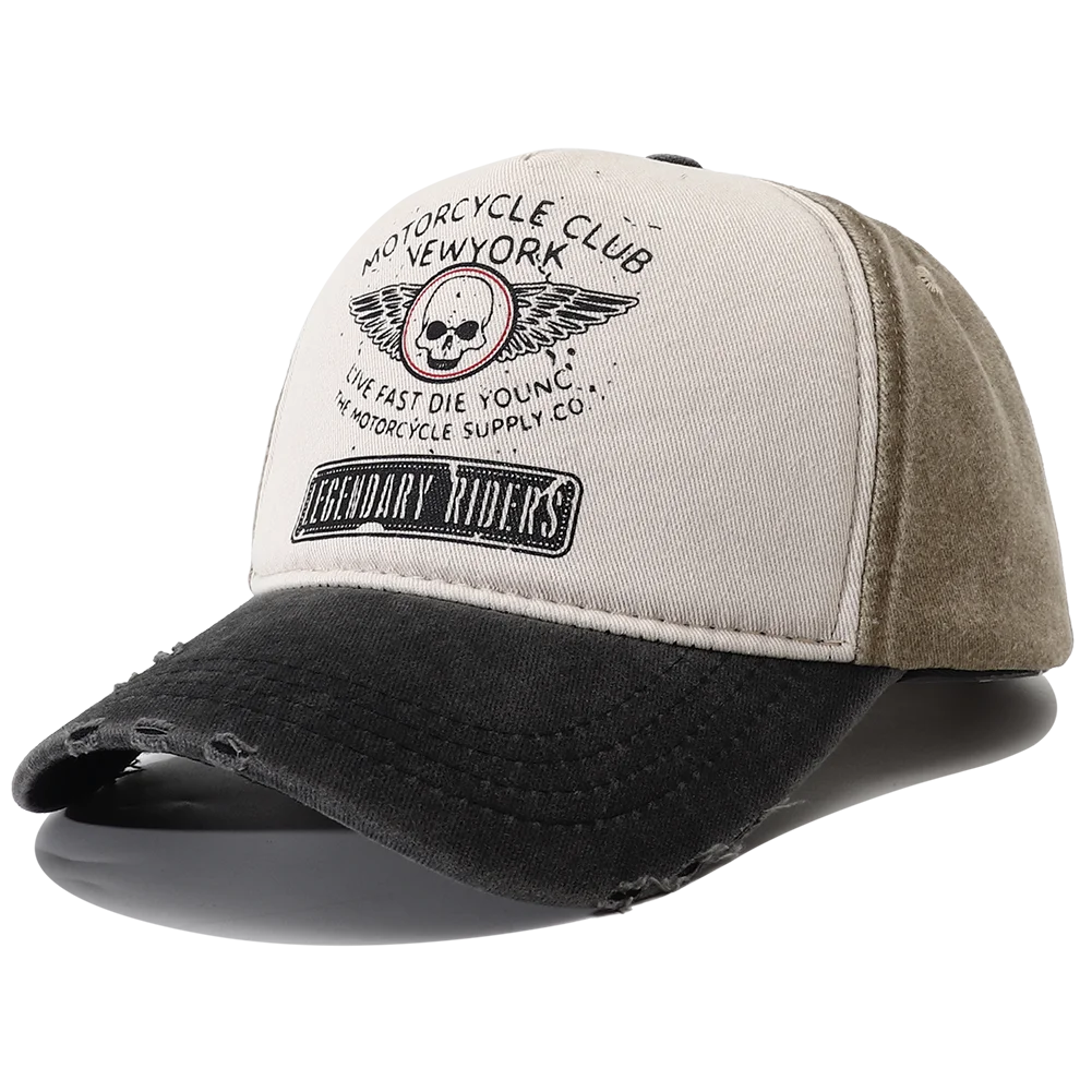 Casquette moto Punk femmes et hommes — baseball 5 panneaux, tête de mort, Hip Hop, New York, 2023