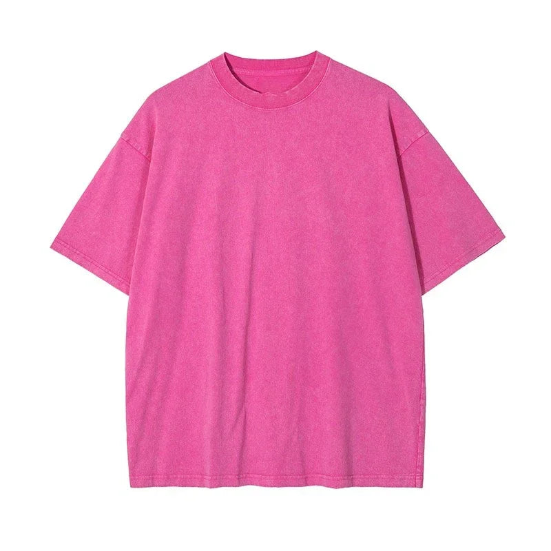 T-shirts vintage délavés 2026 – Style streetwear hip-hop rétro punk pour femme – T-shirt décontracté Harajuku en coton à manches courtes avec effet délavé à l'acide