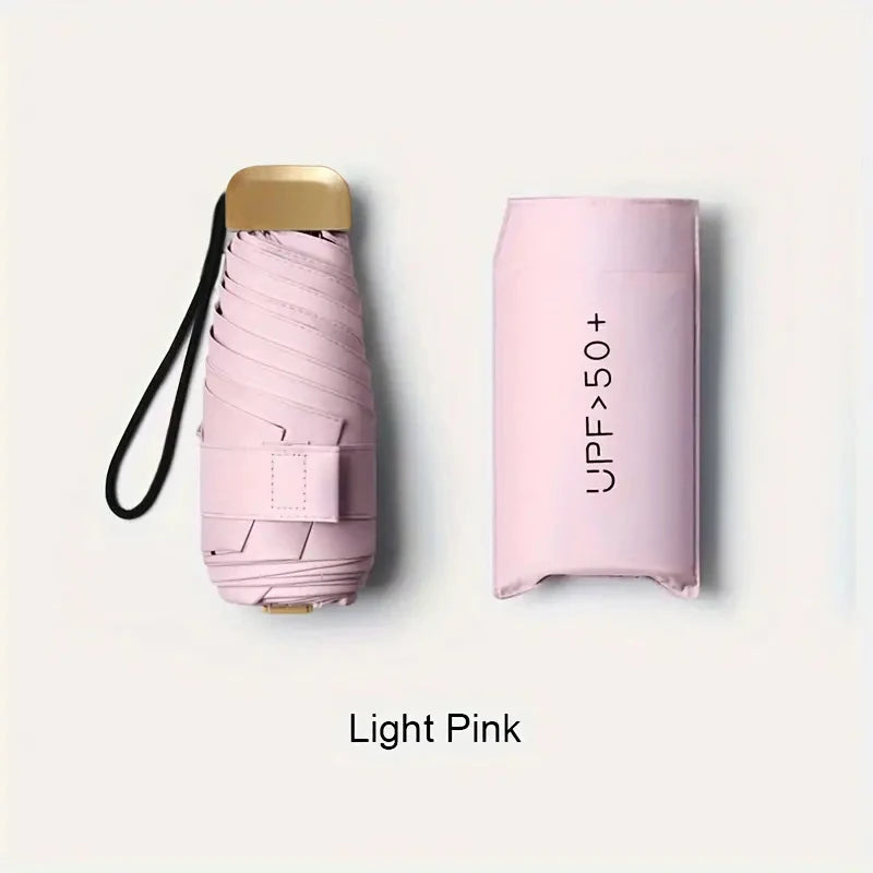 Ultra-Light UV Protection Umbrella – Compact and Foldable Design with Stainless Steel Handle for Sun and Rain, Durable 190T Canopy