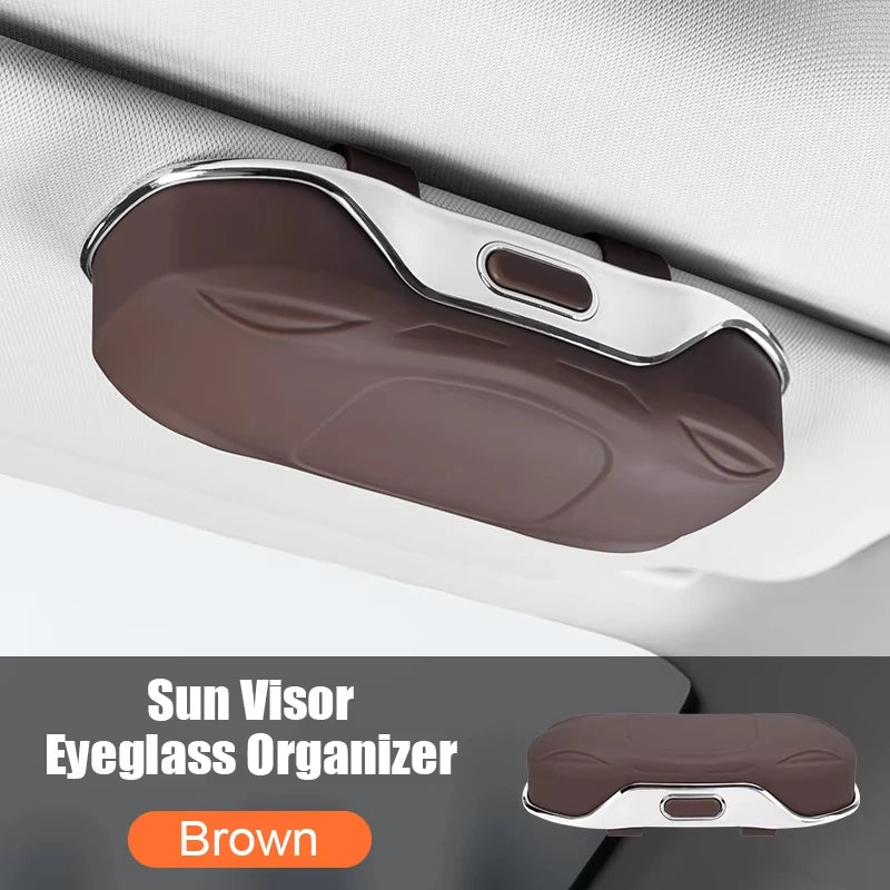 Porte-lunettes de soleil pour voiture, boîte à lunettes de voiture, pare-soleil, boîte de rangement en ABS, anti-rayures, protection des lunettes, accessoires intérieurs de voiture