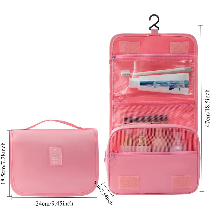 Travel Makeup Bag, High-Quality Waterproof Toiletry Organizer for Women, Neceser, Bathroom Hook, Wash Pouch, Hook, Makeup Storage Bag