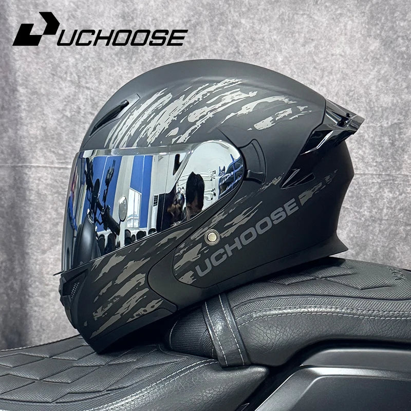 Casque moto quatre saisons Motocross modulaire rabattable — hommes, femmes, tout-terrain