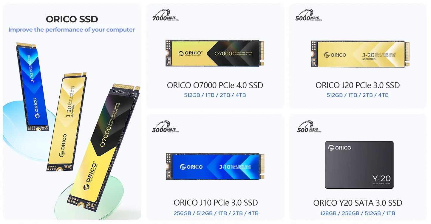 ORICO SATA III SSD 2.5 "disque SSD interne 3D NAND 512GB 1 to 2 to 4 to jusqu'à 550 mo/s pour mettre à niveau PC ordinateurs portables Y20