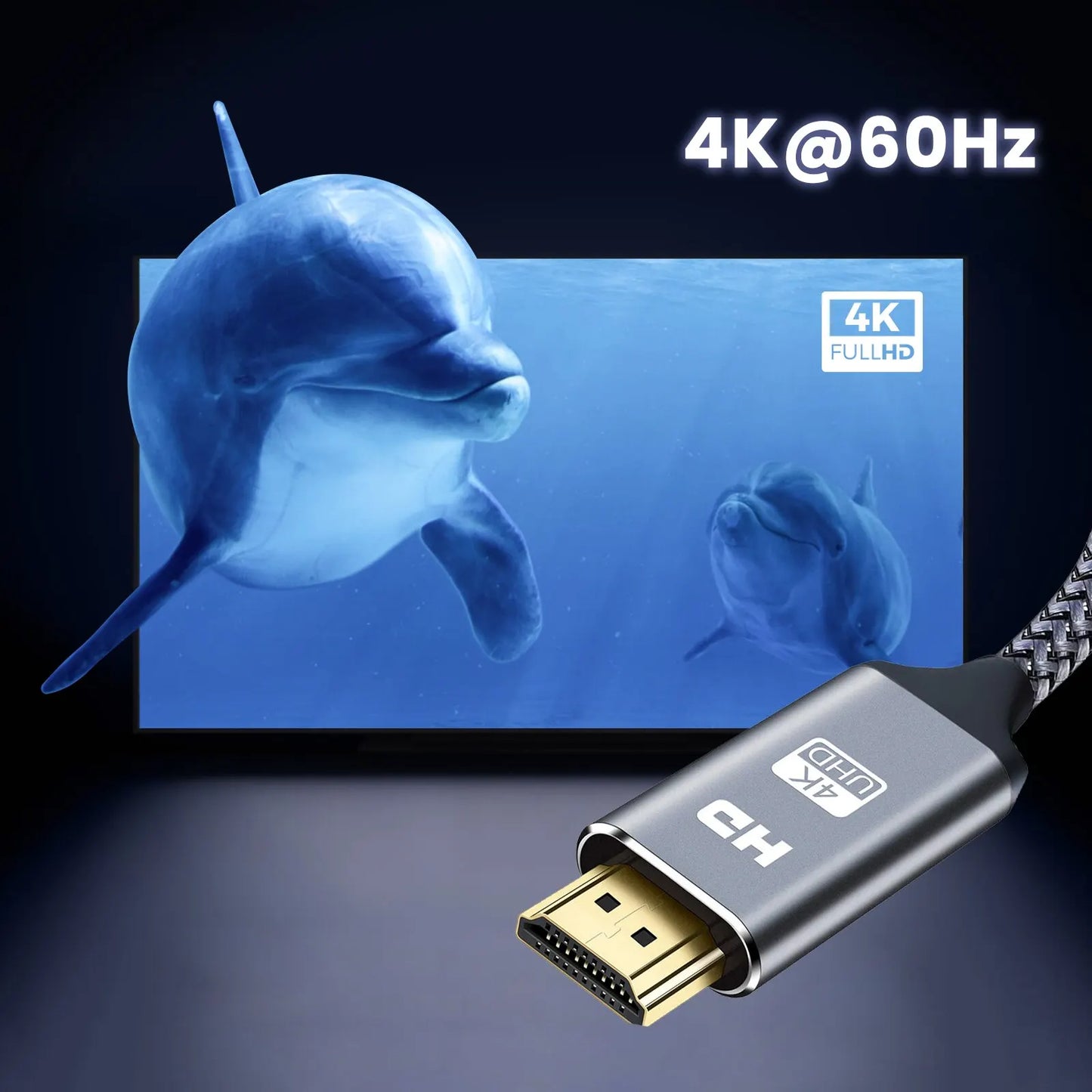 NIERBO-HDMI 2.0 Cable 4K for PS4 PS3 Xbox Fire TV Stick, Blu-ray Player HDR, High Speed Ethernet, 4K, 60Hz, Male, 3ft, 6ft, 10ft
