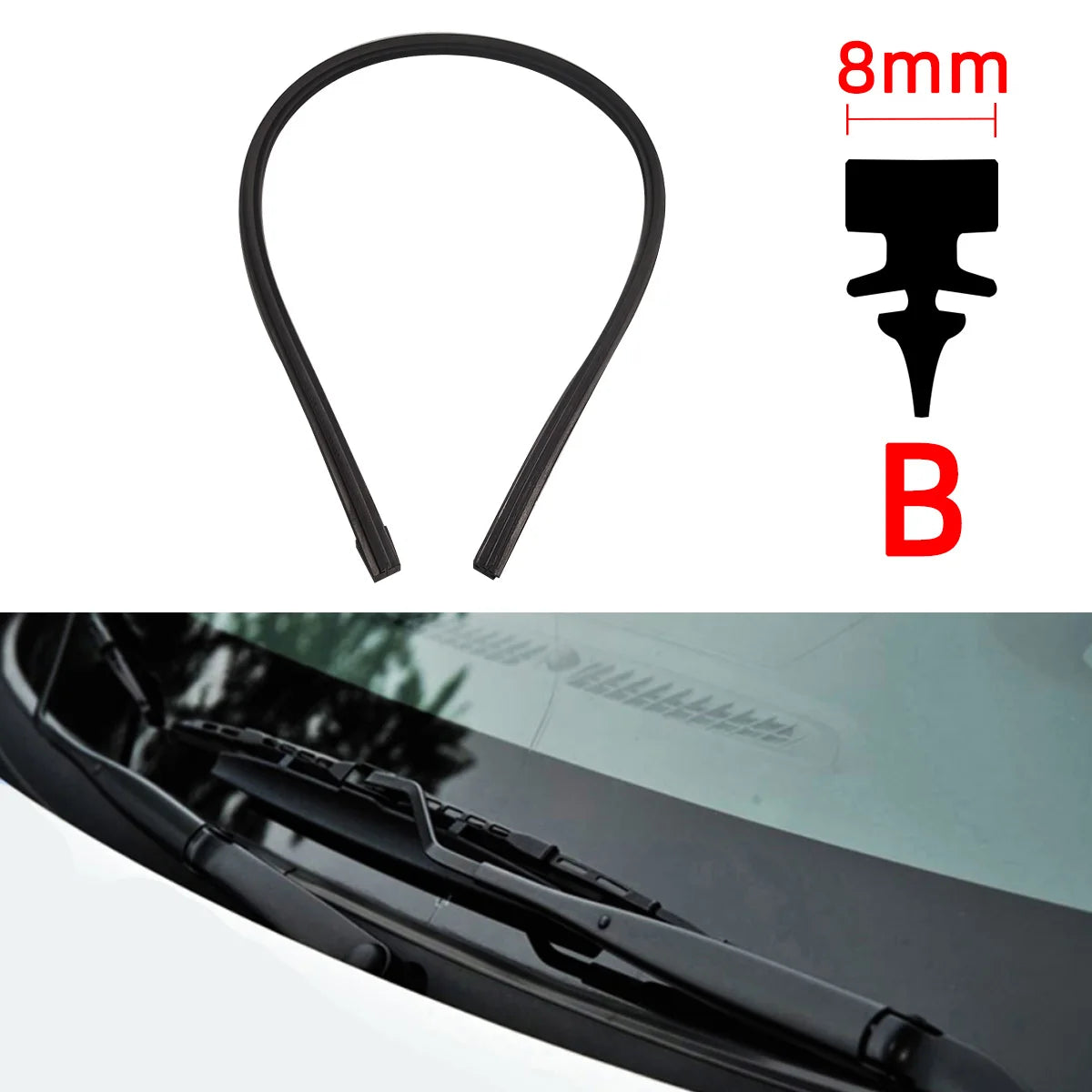 Car Wiper Blade Refills, All Seasons Natural Rubber Strips, Replacement Parts, All Types Fit 14 to 32 Inch