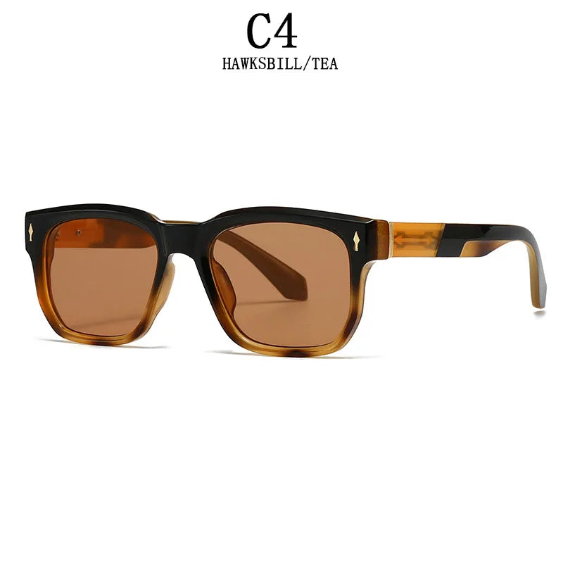 Lunettes de soleil carrées pour hommes — vacances, femmes, mode, rétro, 2025