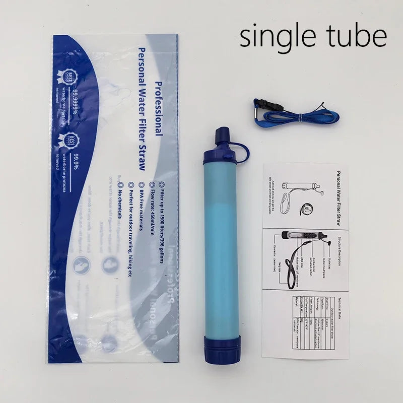 Mini filtre à eau en plein air, paille de Purification de Camping, purificateur d'eau Portable de randonnée pour la survie ou les fournitures d'urgence