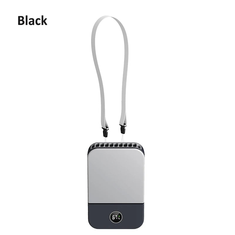 Mini ventilateur de cou portable sans lame, refroidisseur d'air, USB, 2000mAh, 3 vitesses